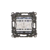 Double intermediate switch without pictogram, (module), Simon 24, IP20, 10AX, champagne matt