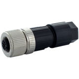 M12 female 0° A-cod. Push-In 5-pol., 0,14 - 0,75mm², 4 - 8mm