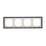 IP44 single socket outlet with frame seal - transparent flap, 16A, black matt