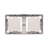 Double computer socket RJ45 category 6 with anti-dust cover, (module), Inox, metallized