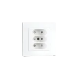 OUTLET FLUSH MOUNTED EURO 3-VEIS WHITE 6-PACK