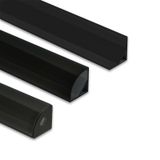 Corner aluminum profile RS2 16x16mm without diffuser black 2 m