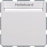 Relay switch centre plate for hotel card, Q.1/Q.3, p. white velvety