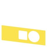 Backing plate for emergency stop mushroom pushbutton in encl., yellow