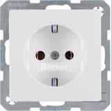 SCHUKO soc. out., screw-in lift terminals, Q.1/Q.3, p. white velvety