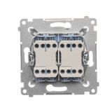 IP44 single socket outlet with frame seal - same color flap&frame, module, 16A, quick connection, champagne matt