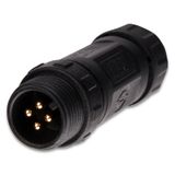 Connector - plug, IP67, soldering, M12, 4-pin