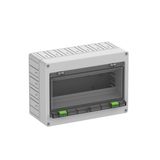 Empty enclosure, grey, Type of protection IP30, 12 Modular units, Impact strength IK07, Protection class II, Rated voltage 690V AC, Halogen free
