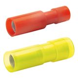 Insulated round plug sleeve, 4 mm, 0.5 to 1.0 mm², AWG 20 to 18, bronze, tin-plated, red, 920V