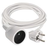 Extension Cord 2m / 1 socket / white / PVC / 1 mm2