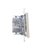 Single socket outlet with earthing for IP44 version with frame seal, without shutters, (module), Simon 24, IP44, 16A, champagne matt, Flap color: Same as a cover