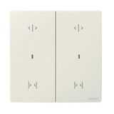 Wired curtain/roller blind 2gang switch with neutral Mallia Senses white
