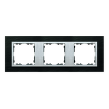Triple frame, metal, Slate / Aluminum