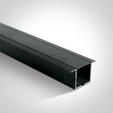 BLACK RECESSED PROFILE 2m + BLACK PC diffuser