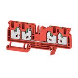 Feed-through terminal block, SNAP IN, red, 4 mm², 32 A, 1000 V, Number