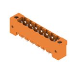 PCB plug-in connector, male header, Flange, THT solder connection, 5.08 mm, Number of poles: 7, 180°, Solder pin length (l): 3.2 mm, tinned, orange, Box