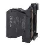 Harmony XB4, Light block for head Ø22, for BA9s bulb, =250V, screw clamp terminal