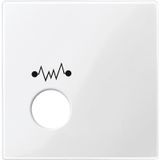 Central plate for call unit as diagnostic plug contact polar white glossy, System M