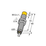 Inductive Sensor With Extended Switching Distance   NI10U-M12E-VP44X