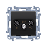 R-TV-SAT final aerial socket, atten.: 1dB, black matt
