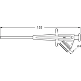 Clamp test probe, yellow, max. 2.5 mm, L 155 mm, CAT II, socket 4 mm, 24.0224-24