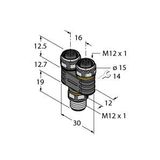 2-Way Splitter Y-Splitter without Cable, M12 × 1 Male Connector — 2 × M12 × 1 Female Connectors   YB2-FSM5-2FKM5.4/S1063