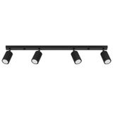 BLACK CARBON CEILING LAMP OBLONG STRIP WITH 4 MOVABLE GU10 SPOTLIGHTS