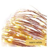LED Christmas nano chain, copper, 10 m, outdoor and indoor, warm white, timer