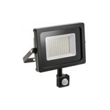 LED floodlight with motion sensor iNEXT, 50 W, 4000 lm, 6400K, AC220-240V, IP65, 120°, black
