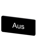 Labeling plate 12.5 x 27 mm, label black, labeling: Aus