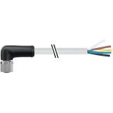 M12 Power female 90° L-cod. with cable PUR 5x1.5 gy 0.5m