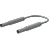 Safety measuring lead with (4 mm lamella plug, straight) to (4 mm lamella plug, straight), 1.5 m, gray, PVC, 2.5 mm², CAT IV, 66.1042-15028