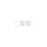 2-position pin extension cord with shutter, without cable, white