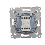 IP44 socket outlet with Schuko earthing, shutters and frame seal - transparent flap, (module), 16A, 250V, Screw, Silver matt, metalic