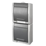 FAMATEL ATLAS SCHUKO socket 2-unit. vertical IP55