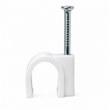 Round cable cleat  White 6 mm
