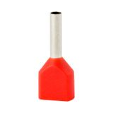 Insulated double sleeve terminal HI 2x0.75/8-red, red, Al/Cu