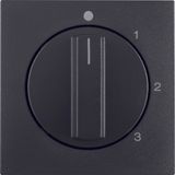 Centre plate rotary knob 3-step switch, neutral position, B.3/B.7, ant