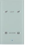 KNX glass sensor 2gang comf, intg bus coupl. unit, KNX-TS sensor, glas