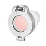 Push-button protective cover with window, sealable, flush-mount, aluminium