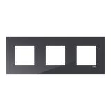 Frame 3-gang / 2+2+2-modules - ABB logo - S - Tacteo Black