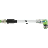 M8 male 0° / M8 female 90° A-cod. LED PVC 3x0.25 gy UL/CSA 1m
