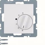 Thermostat, change-over contact, centre plate, S.1/B.3/B.7, p.white ma