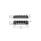 Compact Multiprotocol RFID Module for Ethernet 2 RFID Channels (HF/UHF) and 4 Universal Digital Channels, Configurable as PNP Inputs or 0.5-A Outputs   TBEN-S2-2RFID-4DXP