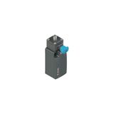 Position switch with short piston plunger and reset device