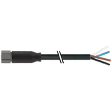 M8 female 0° A-cod. with cable V4A PVC 4x0.25 bk UL/CSA 5m