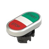 Double lower flush pushbutton, with marking
