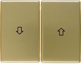 Rockers with imprinted symbol arrow, Arsys, gold metal