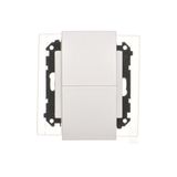 Double socket outlet with pin earthing IP44 with sealing (module), same color flap and cover, module, 16A, quick connection, white matt