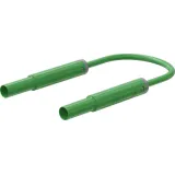 Safety measuring lead with (4 mm lamella plug, straight) to (4 mm lamella plug, straight), 2 m, green, silicone, 1.0 mm², CAT IV, 66.1041-20025